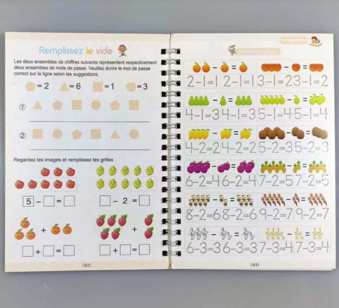 Cahier d'écriture mathématiques pour enfants 