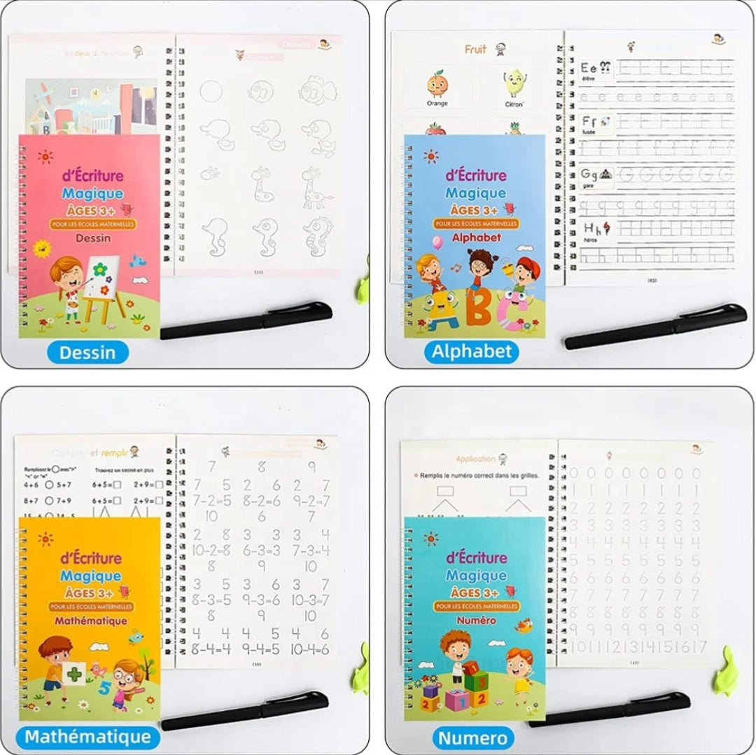 Pack 4 Cahiers à encre effaçable