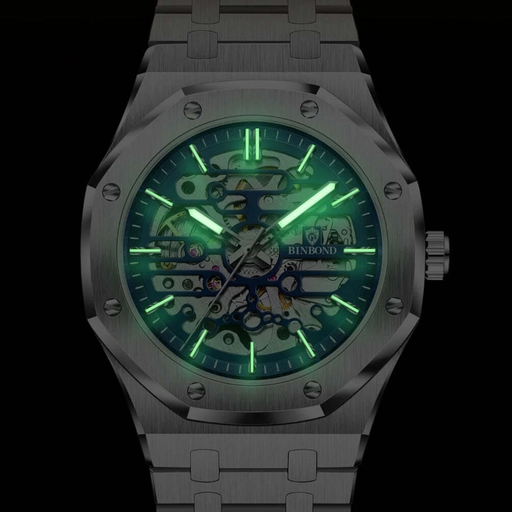 Montre automatique avec lumière pour la nuit 
