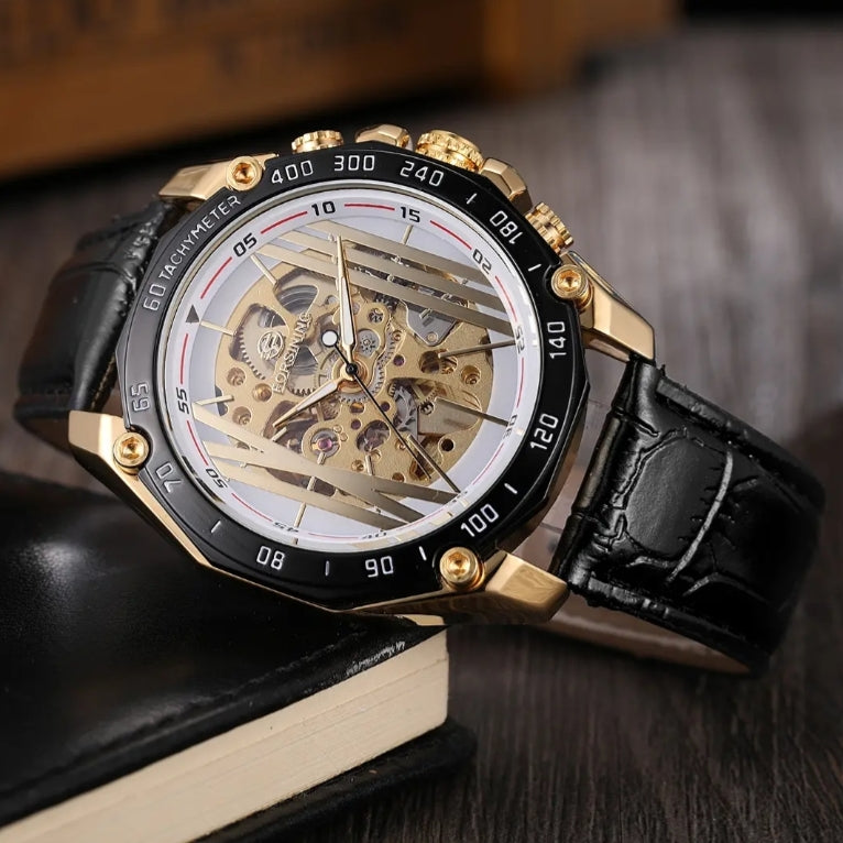 Montre forsining automatique, en position horizontale 