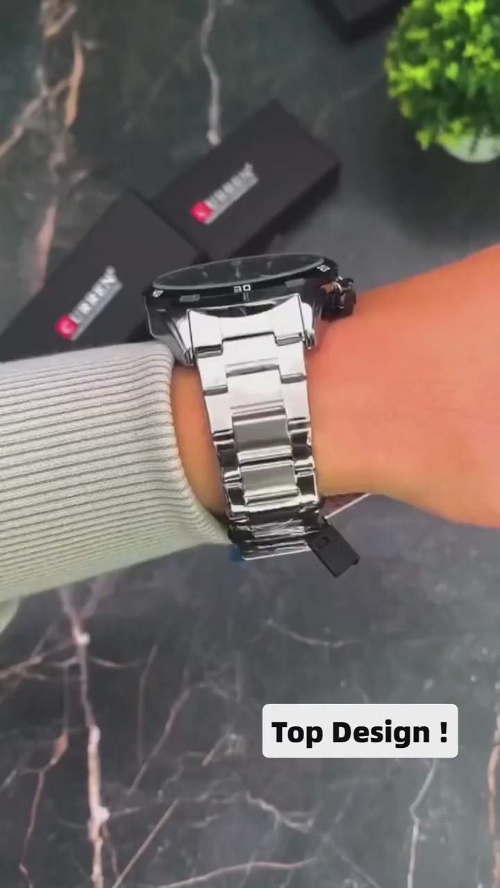 Montre Curren Full Black - Boîtier Octogonal Étanche 5ATM