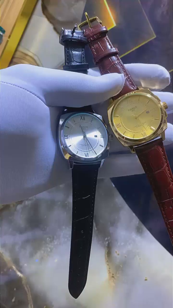 Montre Homme Classique – Boîtier Coussin, Chiffres Romains et Bracelet Cuir