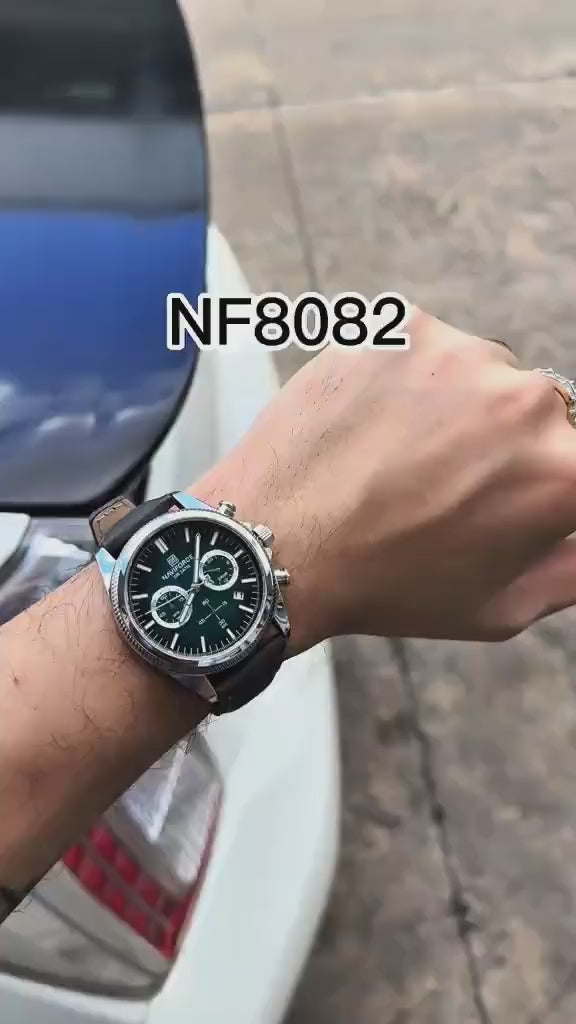 Montre Chronographe Cuir - Cadran Dégradé Homme