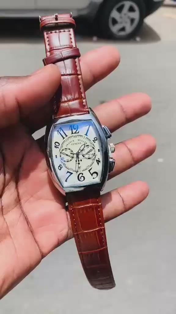 Montre à Quartz Curvex Cuir Marron