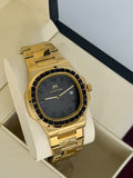 Montre Matturi homme à lunette de cristaux, cadran rayé avec date – photo 2