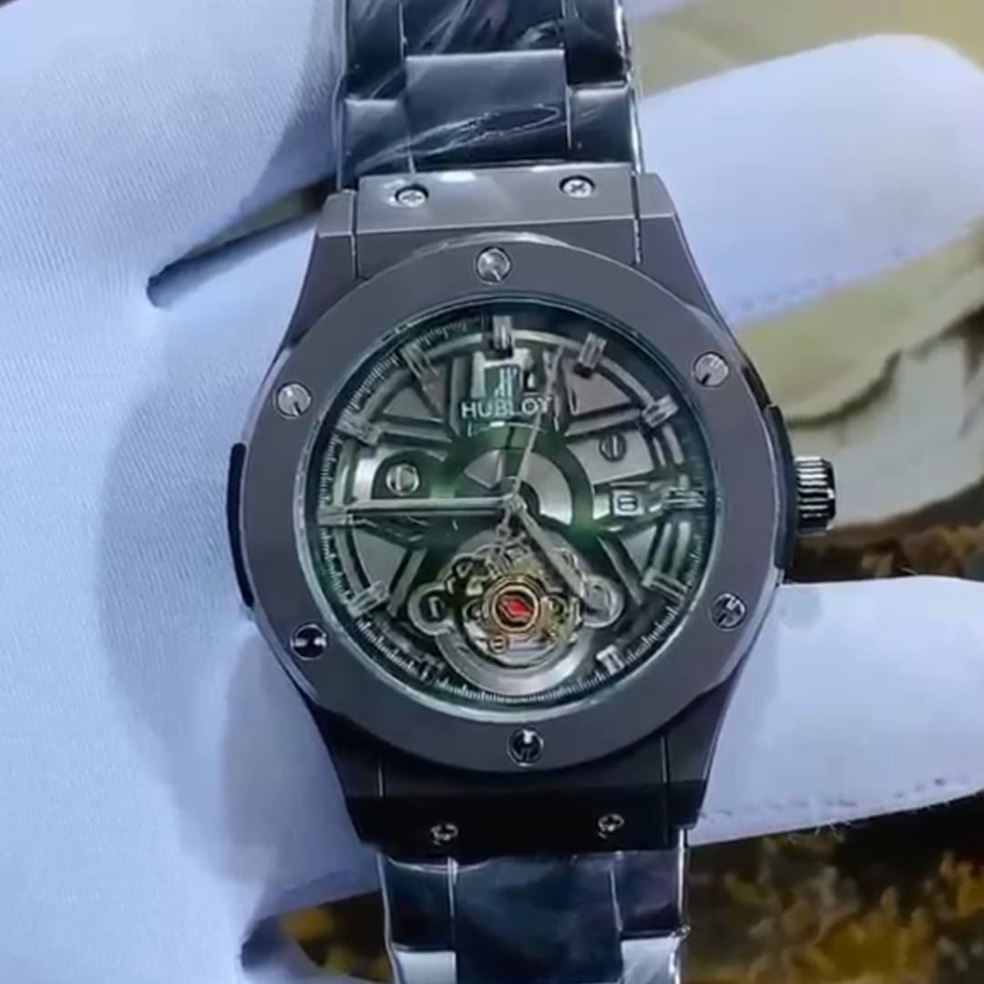 Montre hublot, noir à quartz 