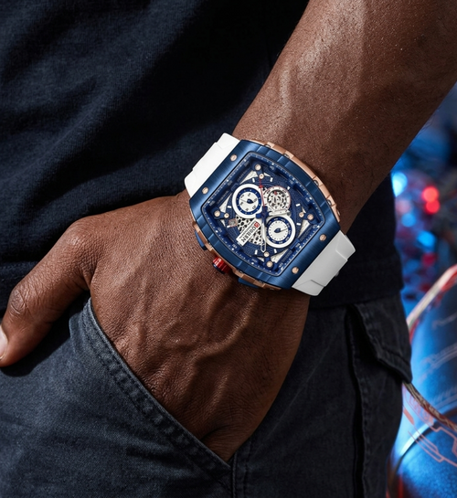 Montre Chronographe Curren 8442 - Bracelet Silicone pour homme – vue 3