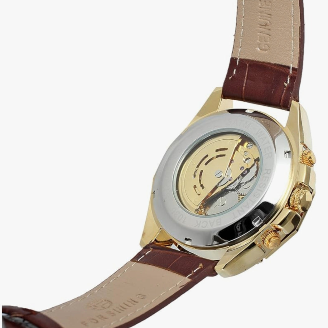 Montre Automatique Forsining Cadran Doré - Cuir pour homme – vue 6