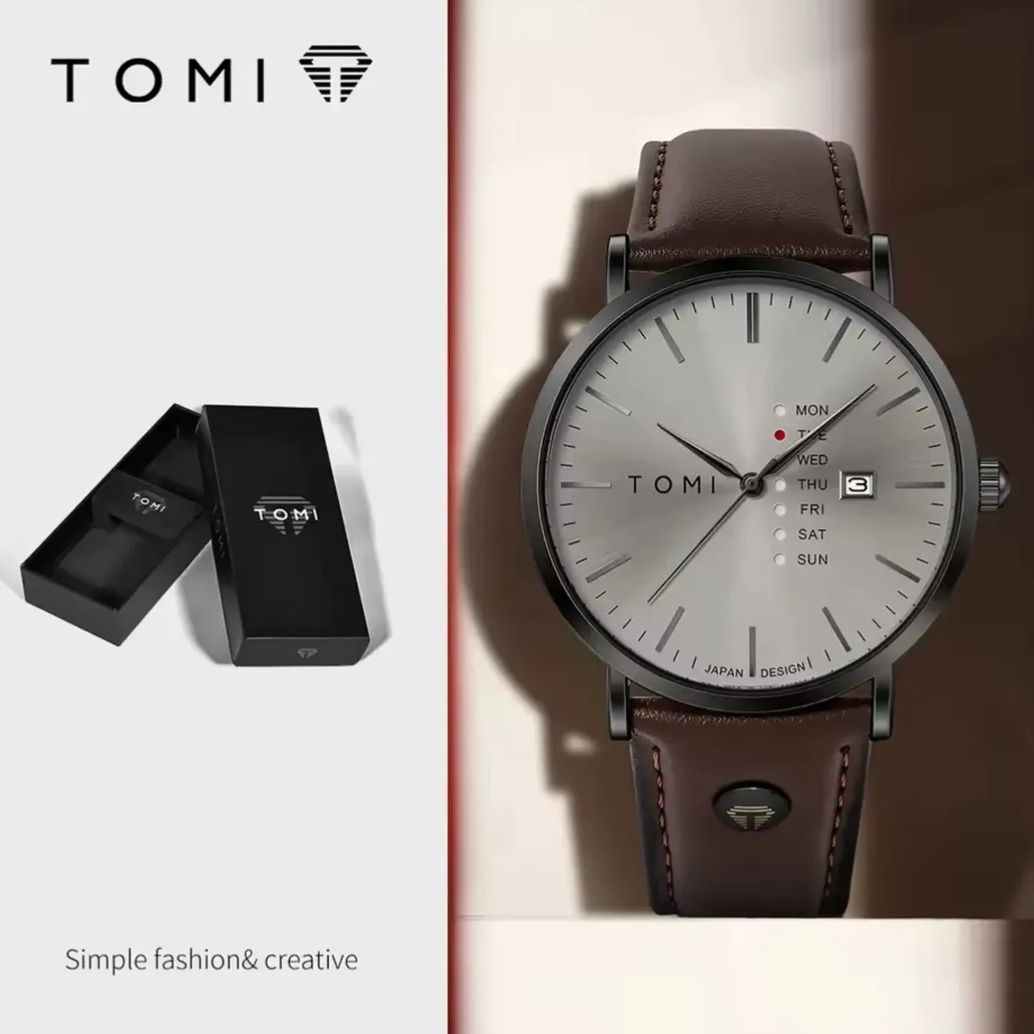 Montre TOMI T-019 Maverick en cuir – Homme