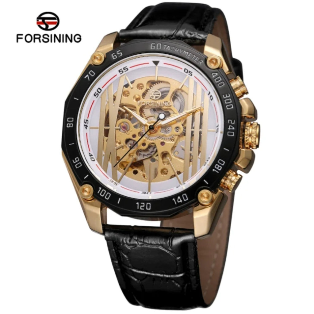 Montre Steampunk Forsining Bicolore - Cuir Crocodile pour homme – vue 5