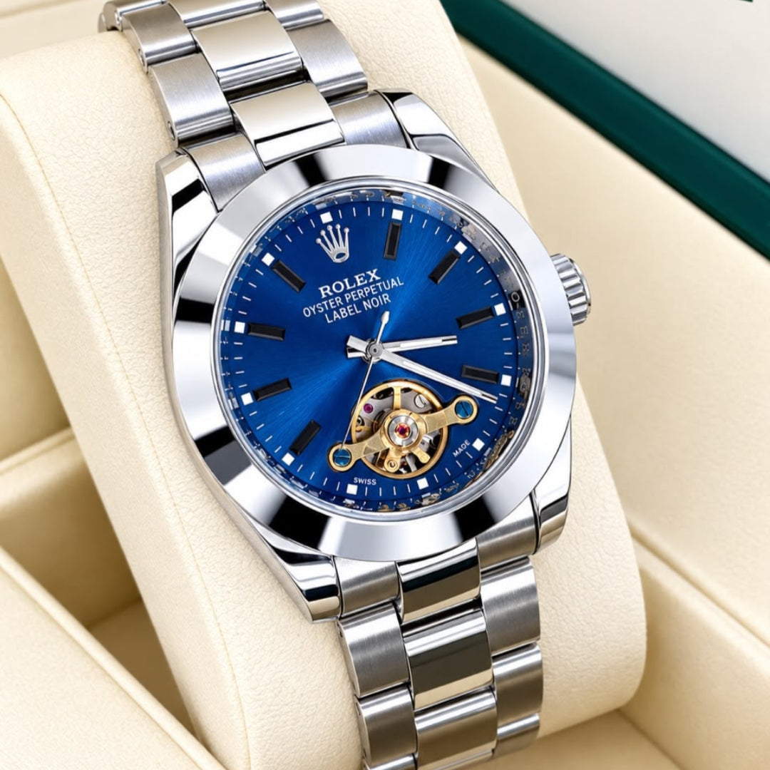 Montre automatique homme à cadran blanc, design élégant