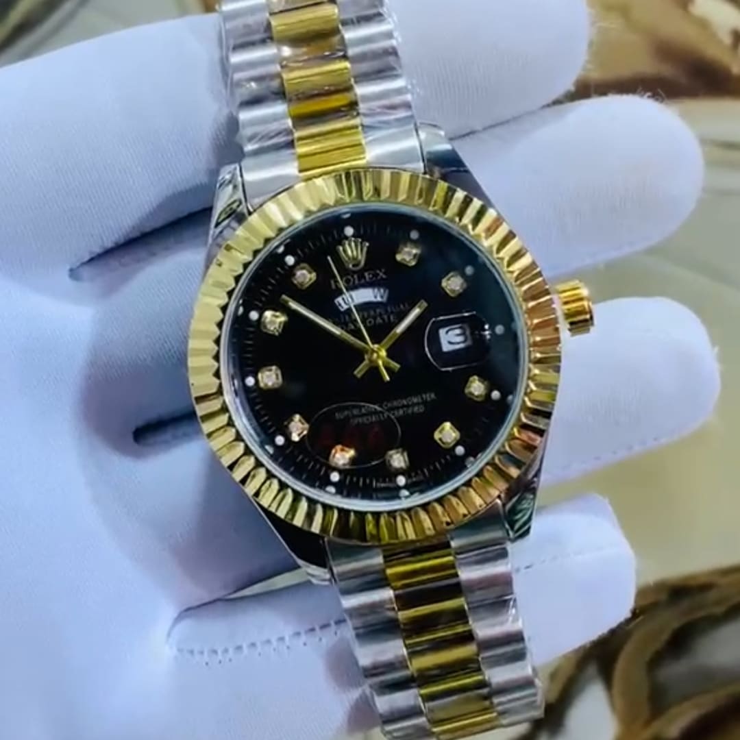 Montre Rolex, deux tons, vue devant 