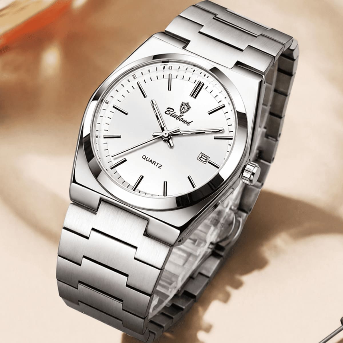 Montre homme Binbond classique acier - vue de profil