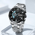 Montre Curren Full Black boîtier octogonal, cadran noir mat - vue de face