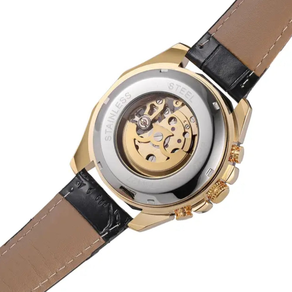 Montre Steampunk Forsining Bicolore - Cuir Crocodile pour homme – vue 6