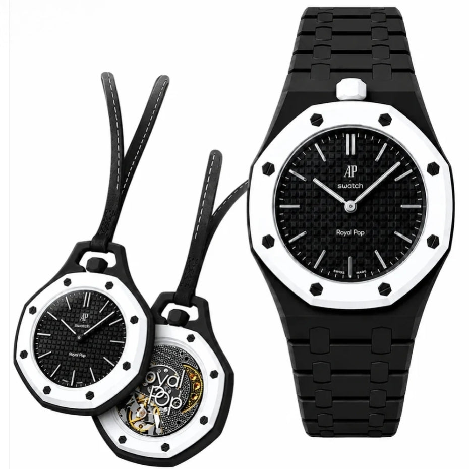 Montre royal pop noire et blanche 