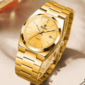 Montre Binbond quartz acier argenté, cadran épuré - vue de face