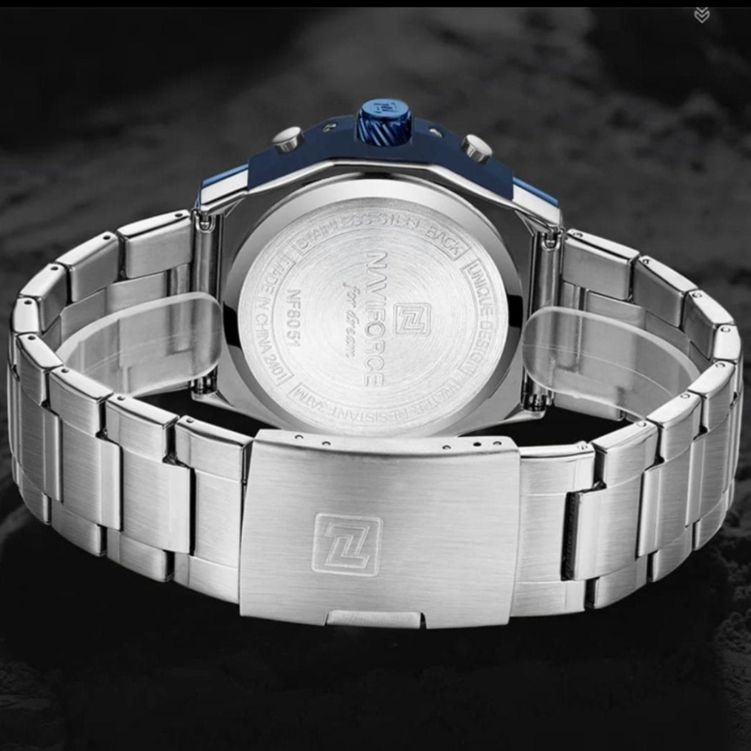 Montre Naviforce chronographe bleu acier, vue supplémentaire du produit
