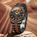 Montre Chronographe OLEVS 3645 - Acier & Bois pour homme