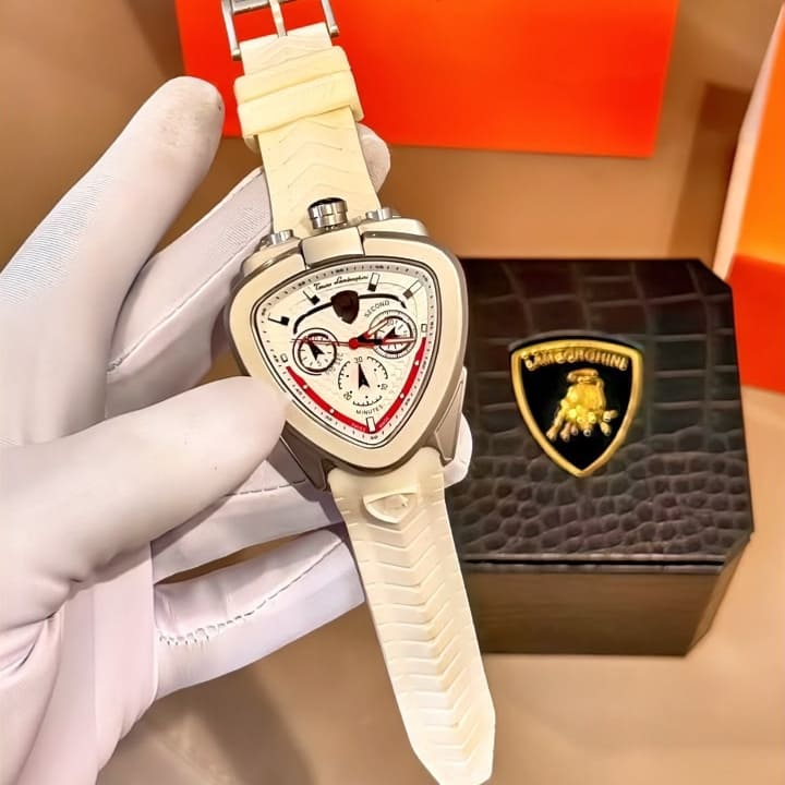 Montre de sport blanc, vue intégrale 