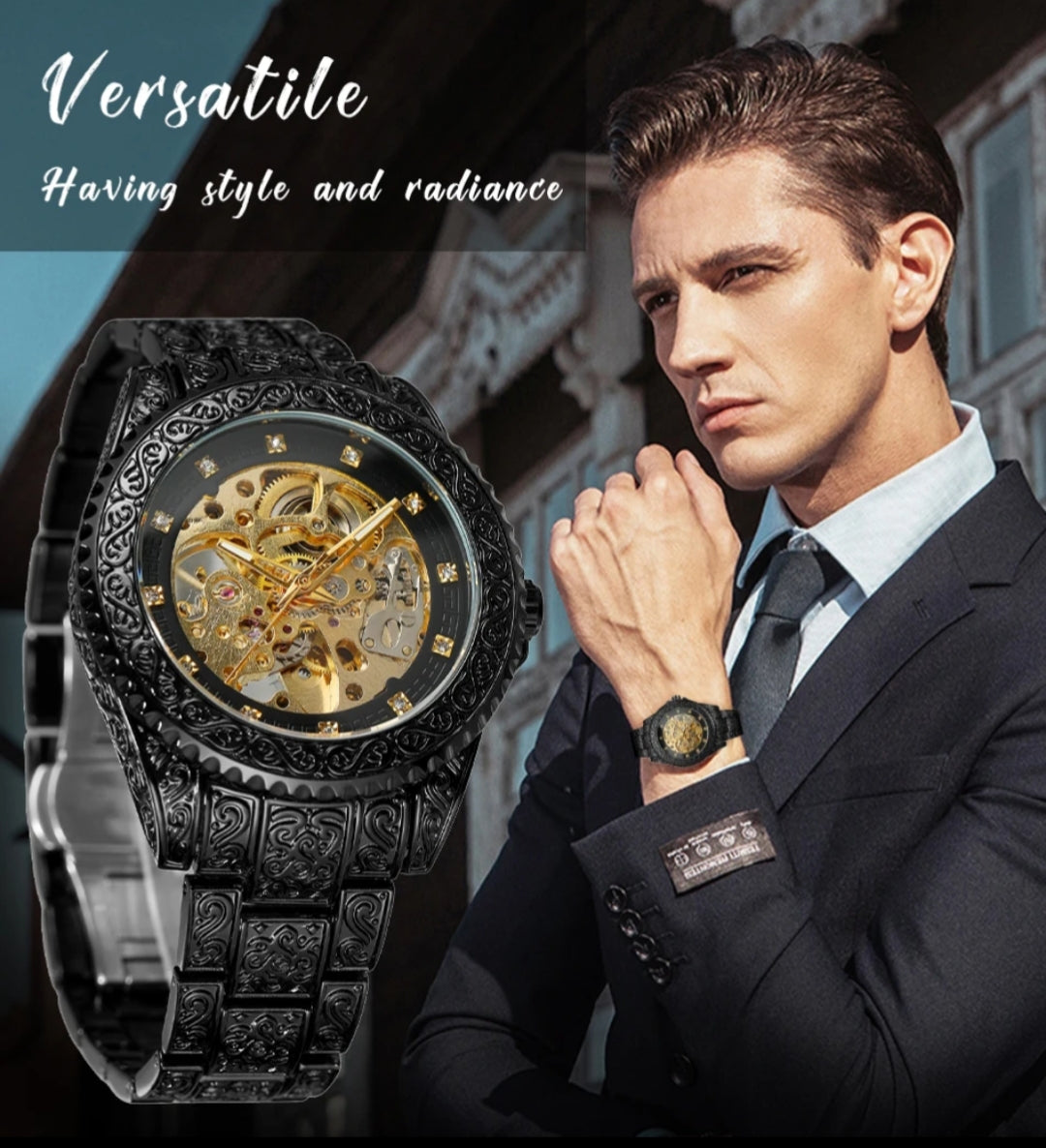 Montre Squelette Forsining FSG8213 Noir - Royal Vintage pour homme – vue 3
