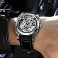Montre Squelette Automatique Boîtier Carré - Cuir pour homme – vue 4