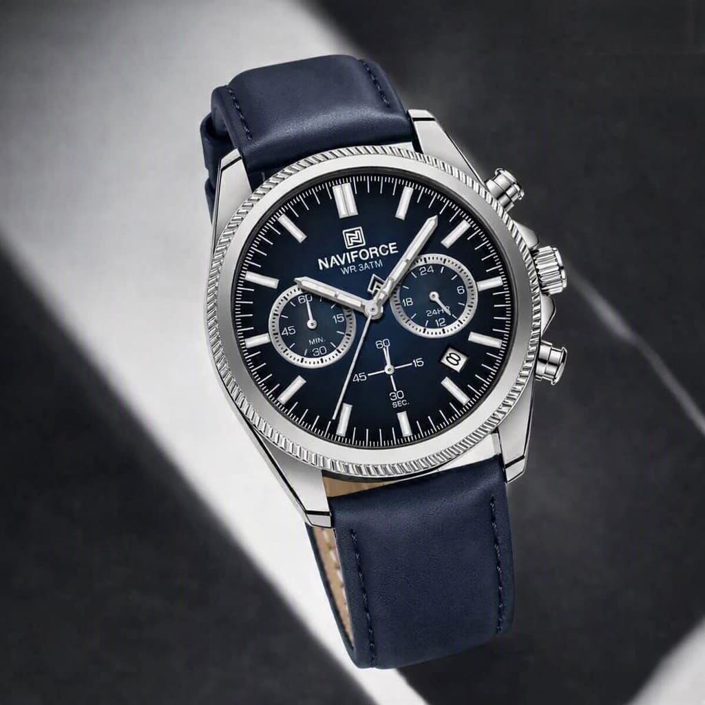 Montre chronographe Naviforce portée au poignet