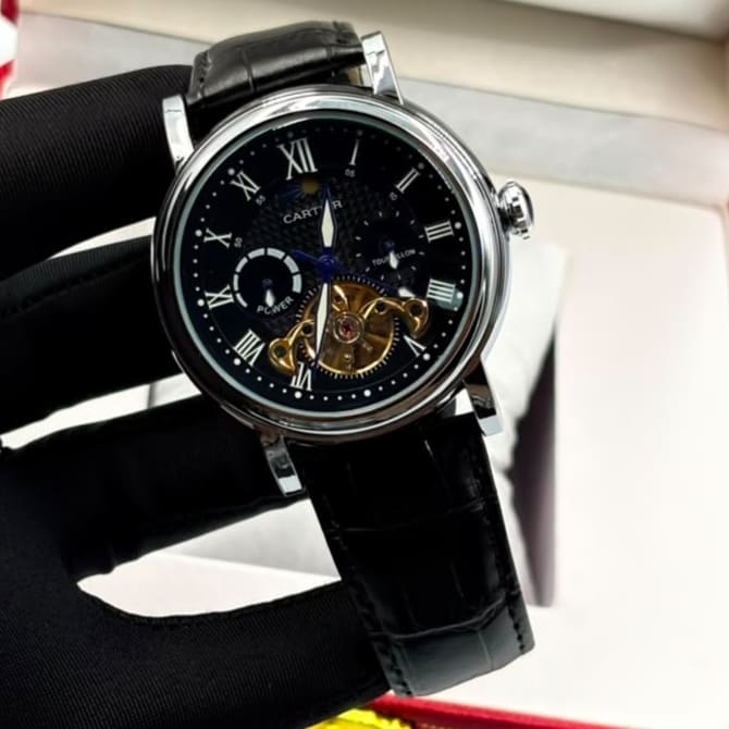 Montre automatique Cartier cuir 